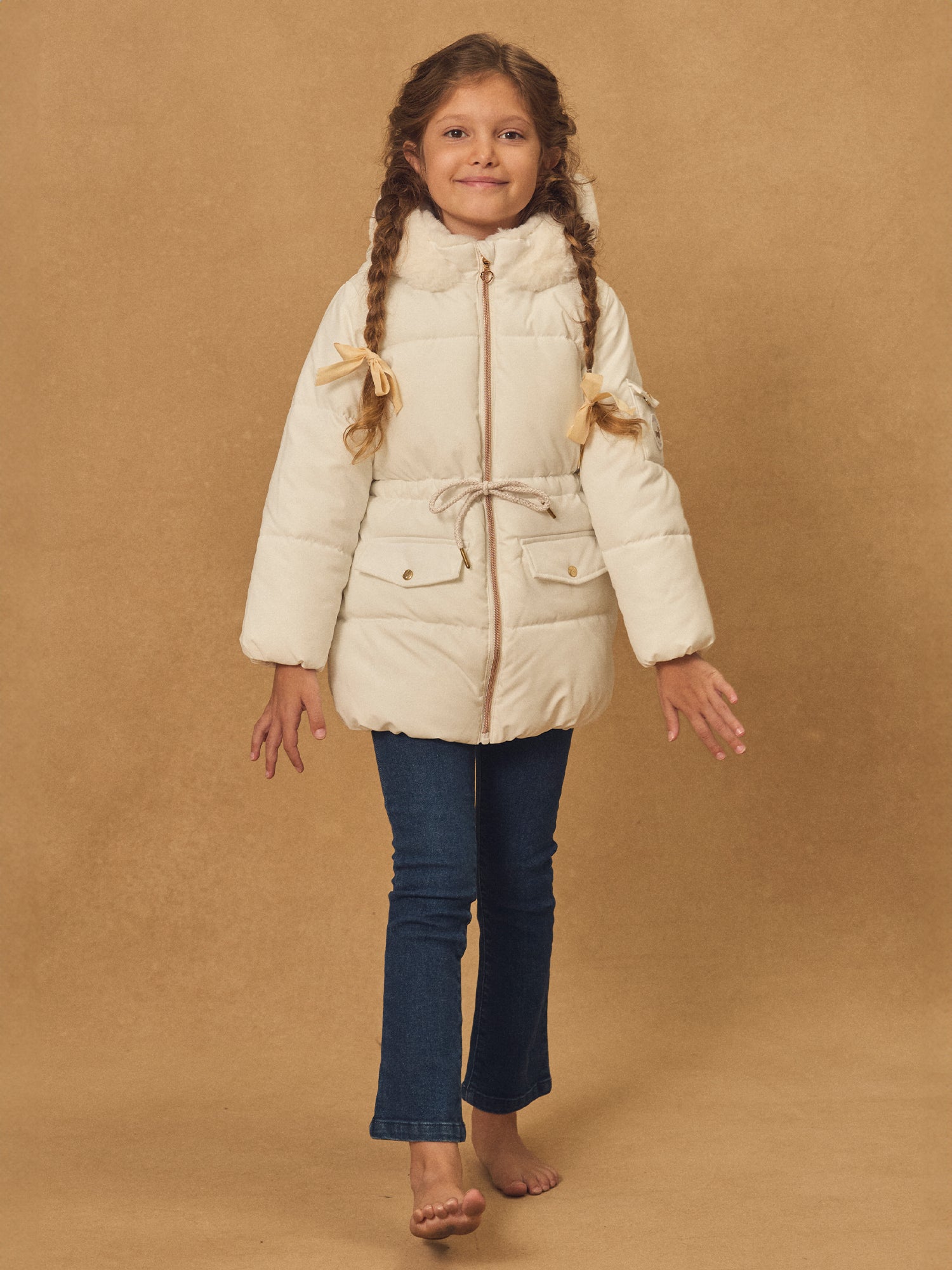 Doudoune blanche matelassé Fille