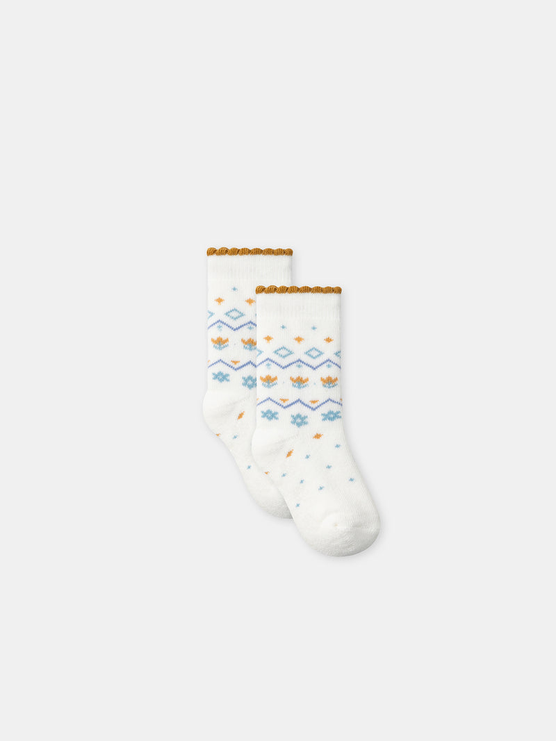 Chaussettes blanches à motifs fleurs Bébé Fille