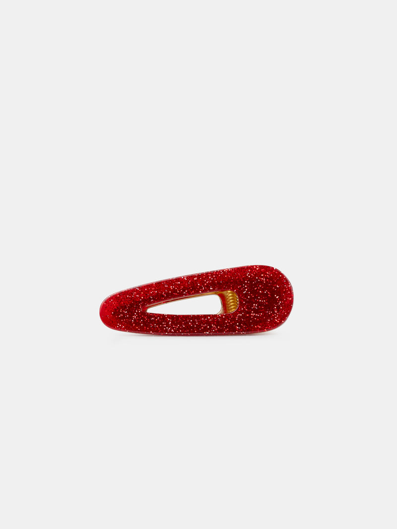 3 barrettes écru imprimé fleuri ou rouge paillettés Fille