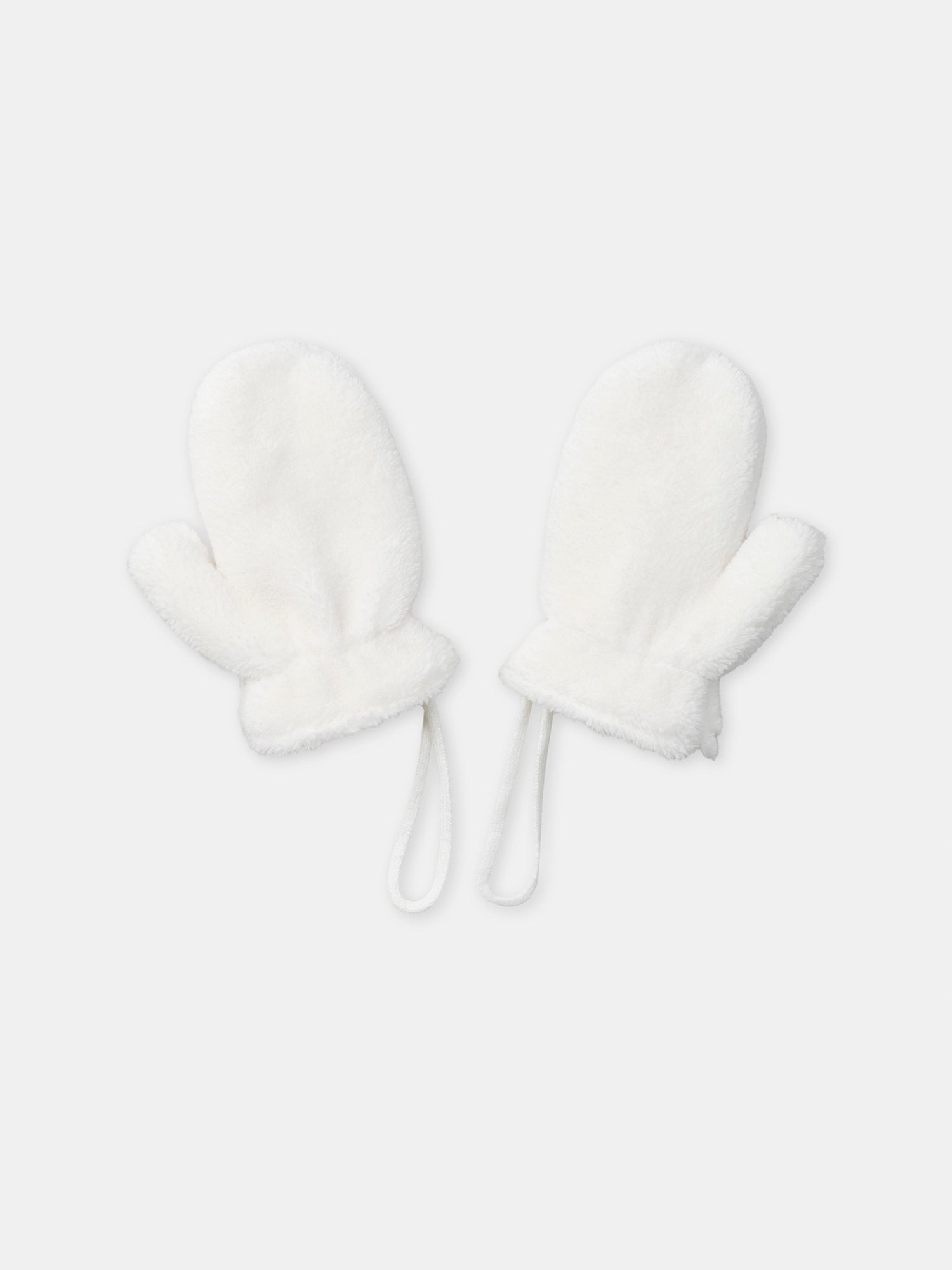 Gants blanc à broderie chien Fille