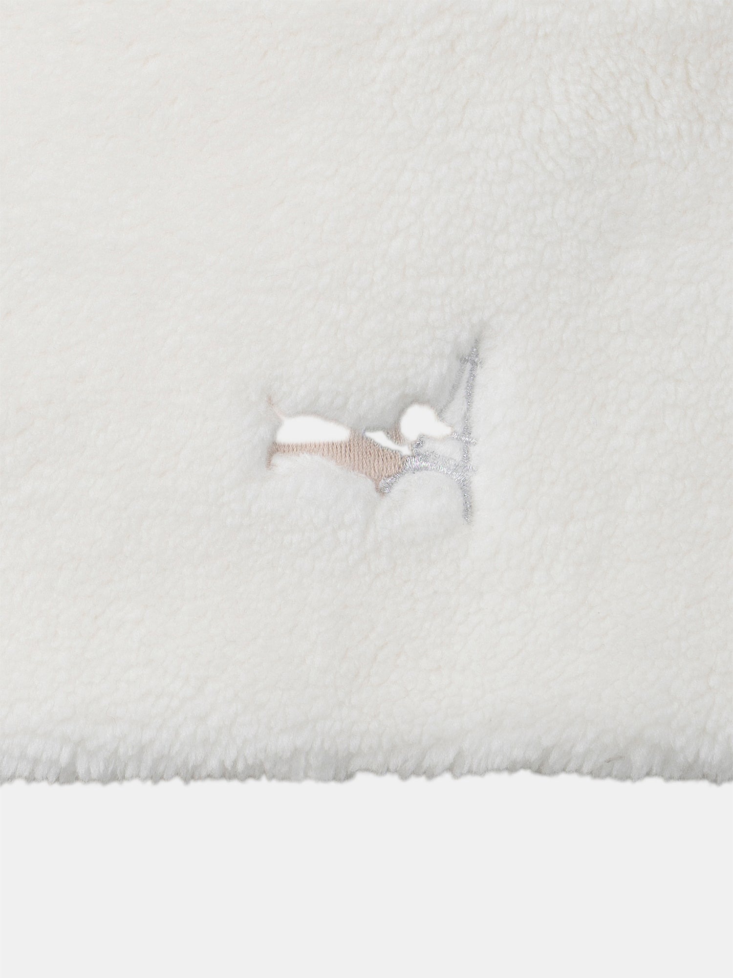 Écharpe blanc à broderie chien Fille