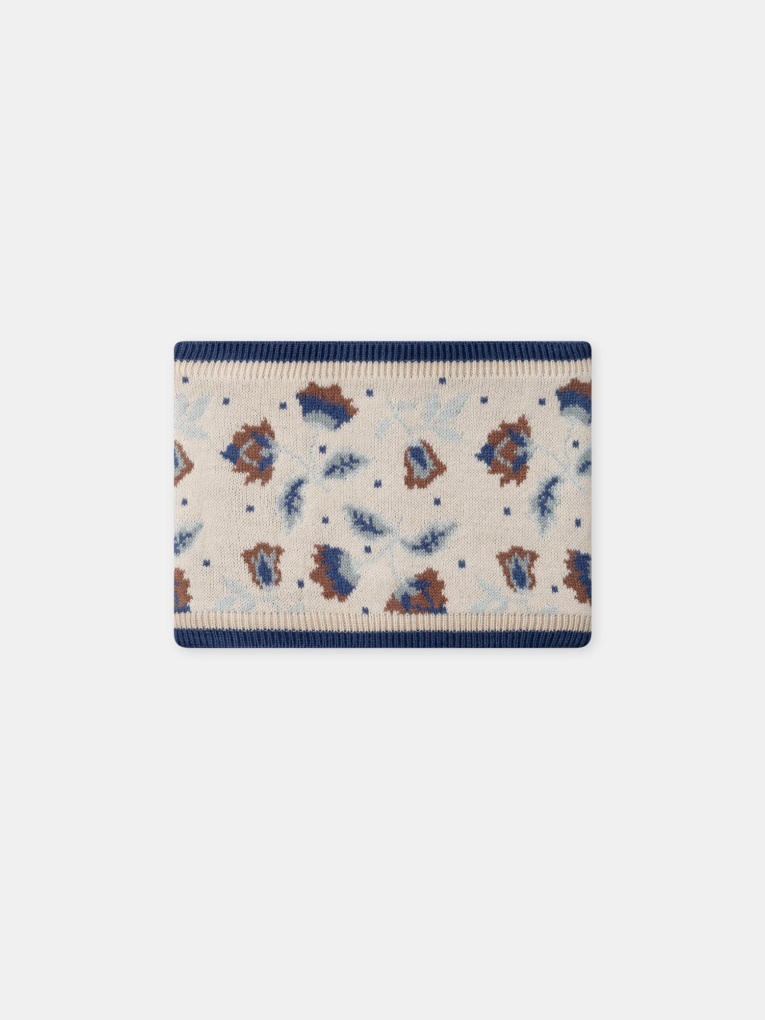 Écharpe beige à motif fleurs Fille