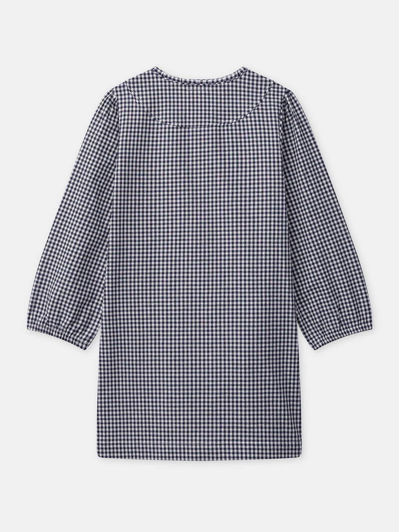 Tablier vichy bleu marine et blanc Fille