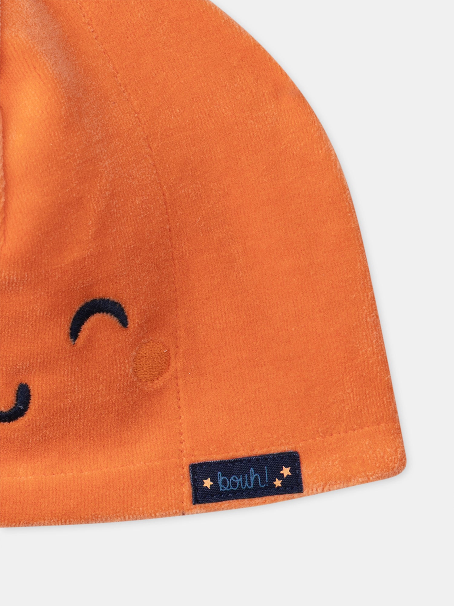 Grenouillère bleu marine en velours + Bonnet citrouille Bébé Garçon
