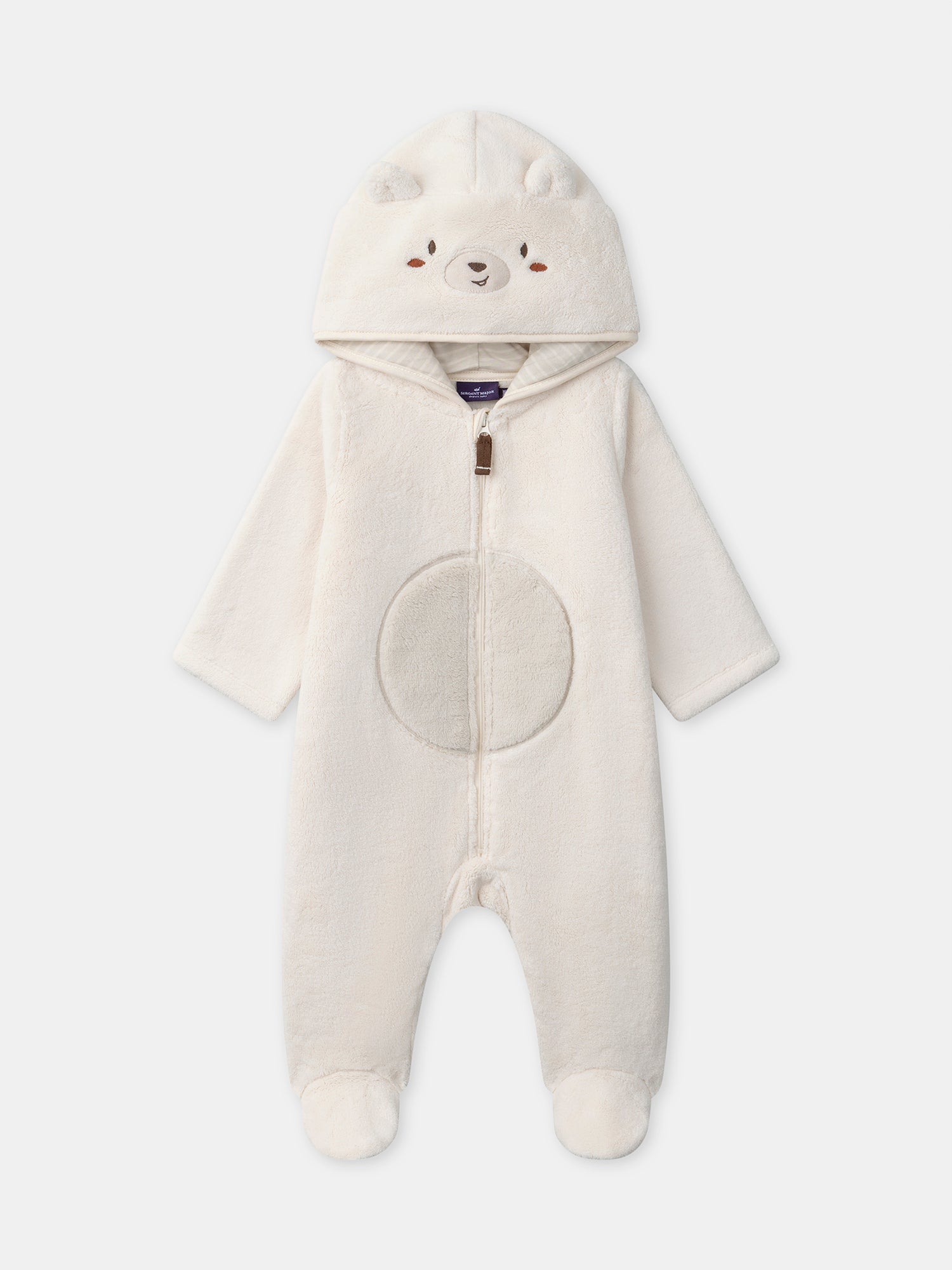 Combinaison écru à capuche ours Bébé Garçon