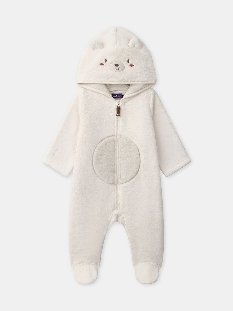 Combinaison écru à capuche ours Bébé Garçon
