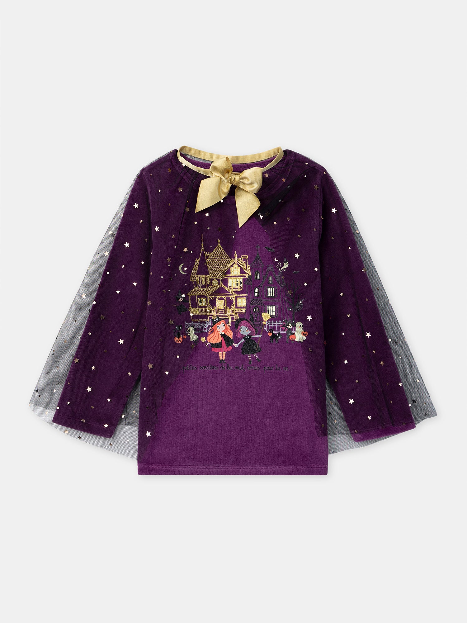 Pyjama violet en velours + Cape Fille