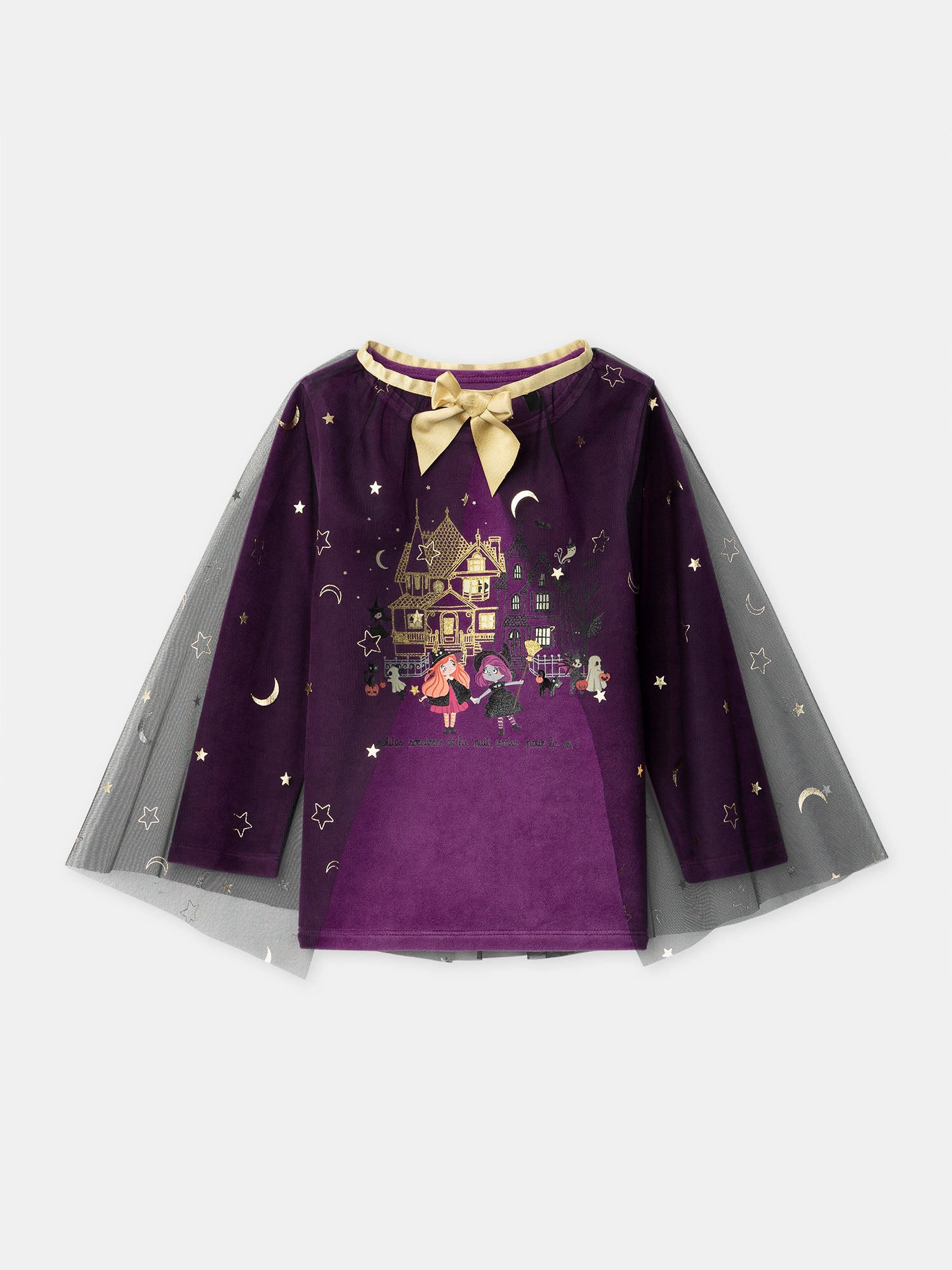 Pyjama violet en velours + Cape Fille