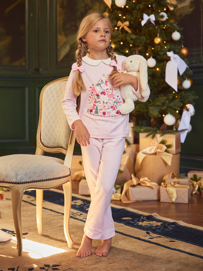 Pyjama rose en velours Fille