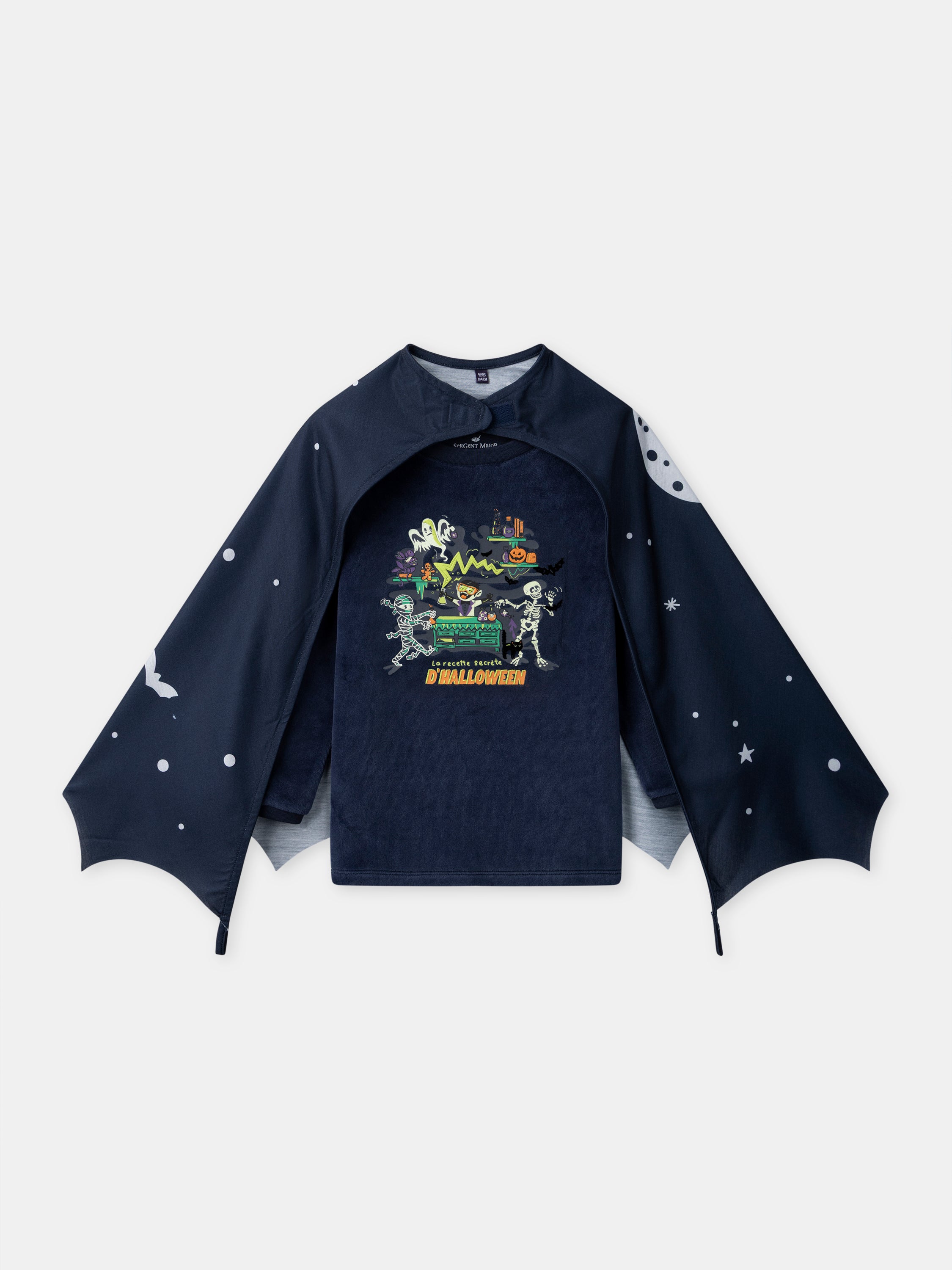 Pyjama bleu marine en velours + Cape Garçon