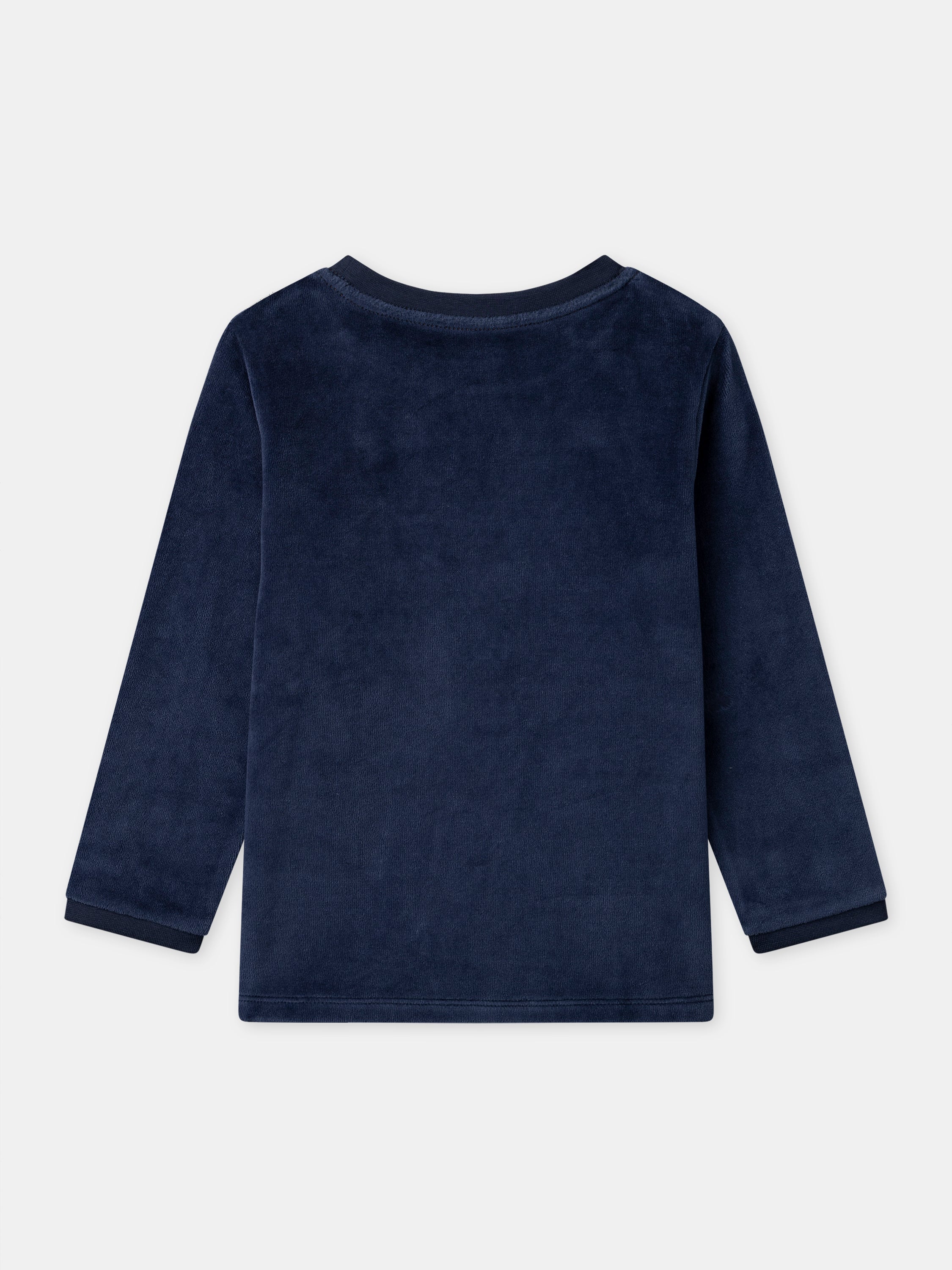 Pyjama bleu marine en velours + Cape Garçon