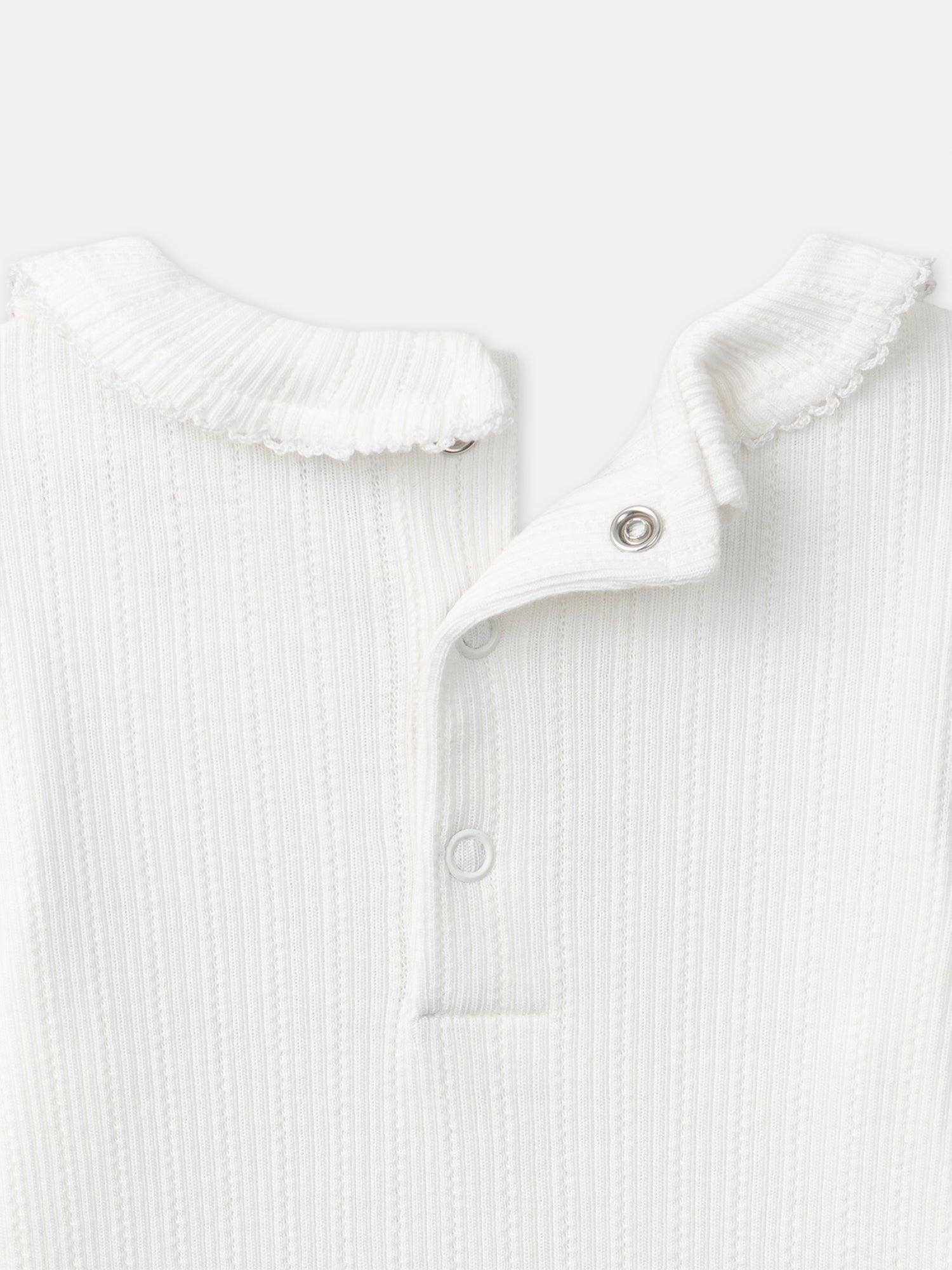 Ensemble combinaison fleuri + body écru + chaussettes à ruban Naissance Fille