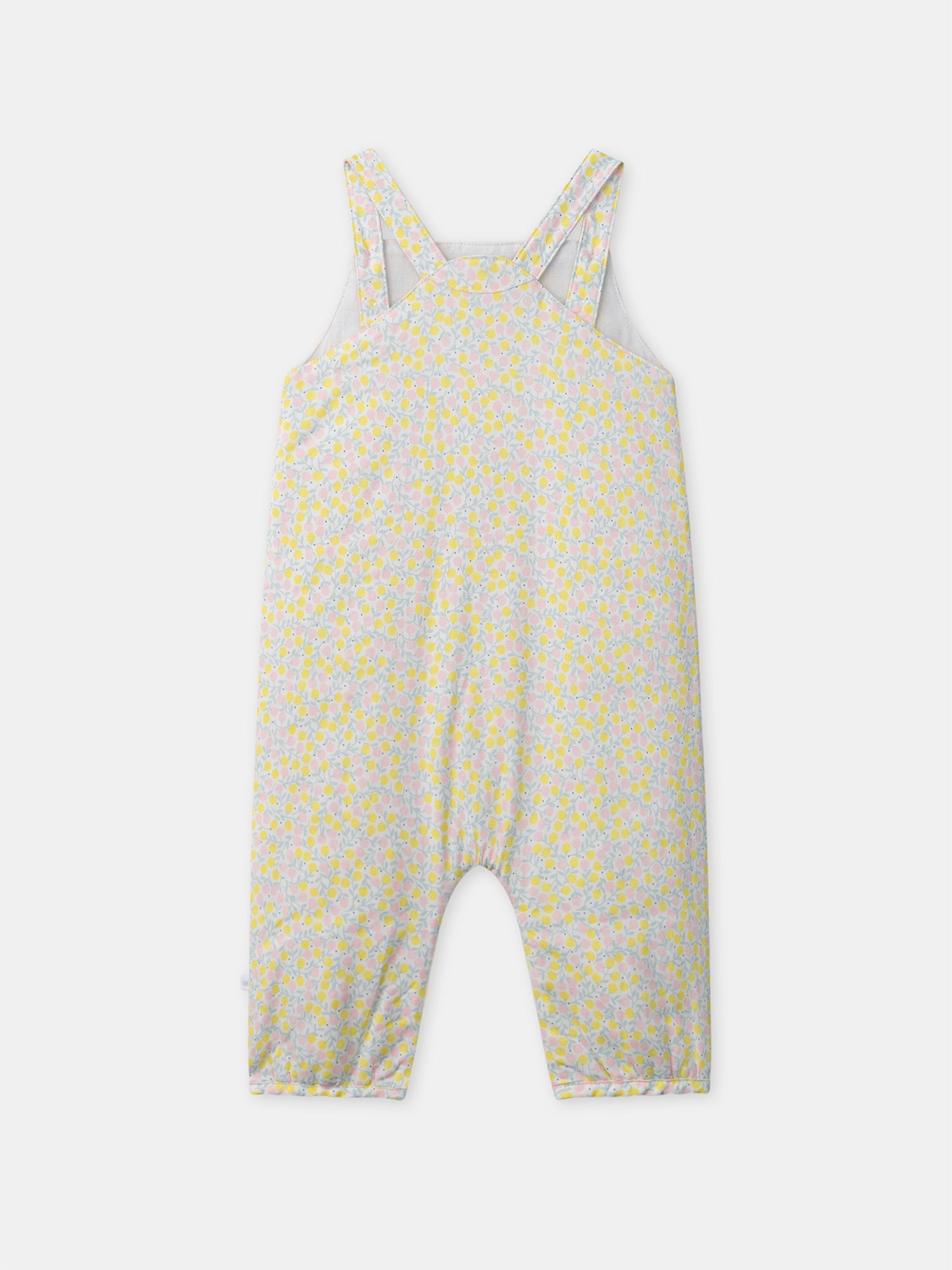 Ensemble combinaison fleuri + body écru + chaussettes à ruban Naissance Fille