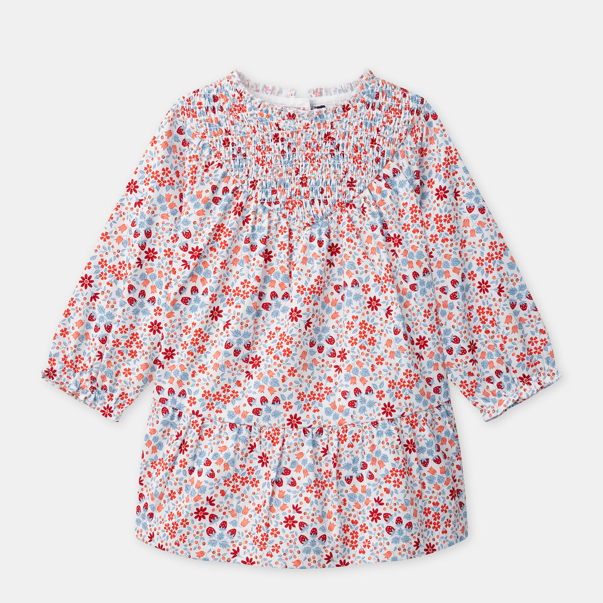 Robe Bébé Fille Sergent Major 6 Mois - Imprimé Fleurs, Manches Longues, Occasion Excellent état