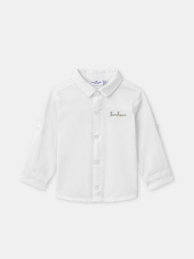 Chemise écrue à manches retroussables Bébé Garçon