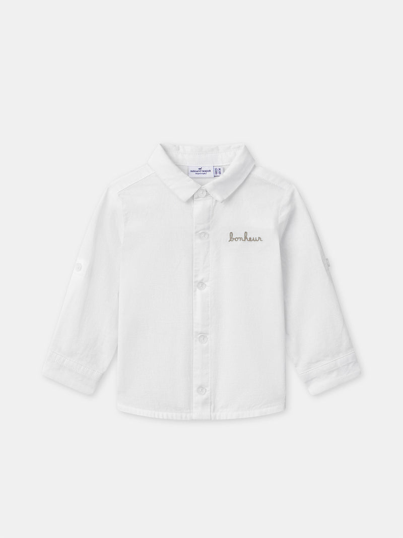 Chemise écrue à manches retroussables Bébé Garçon