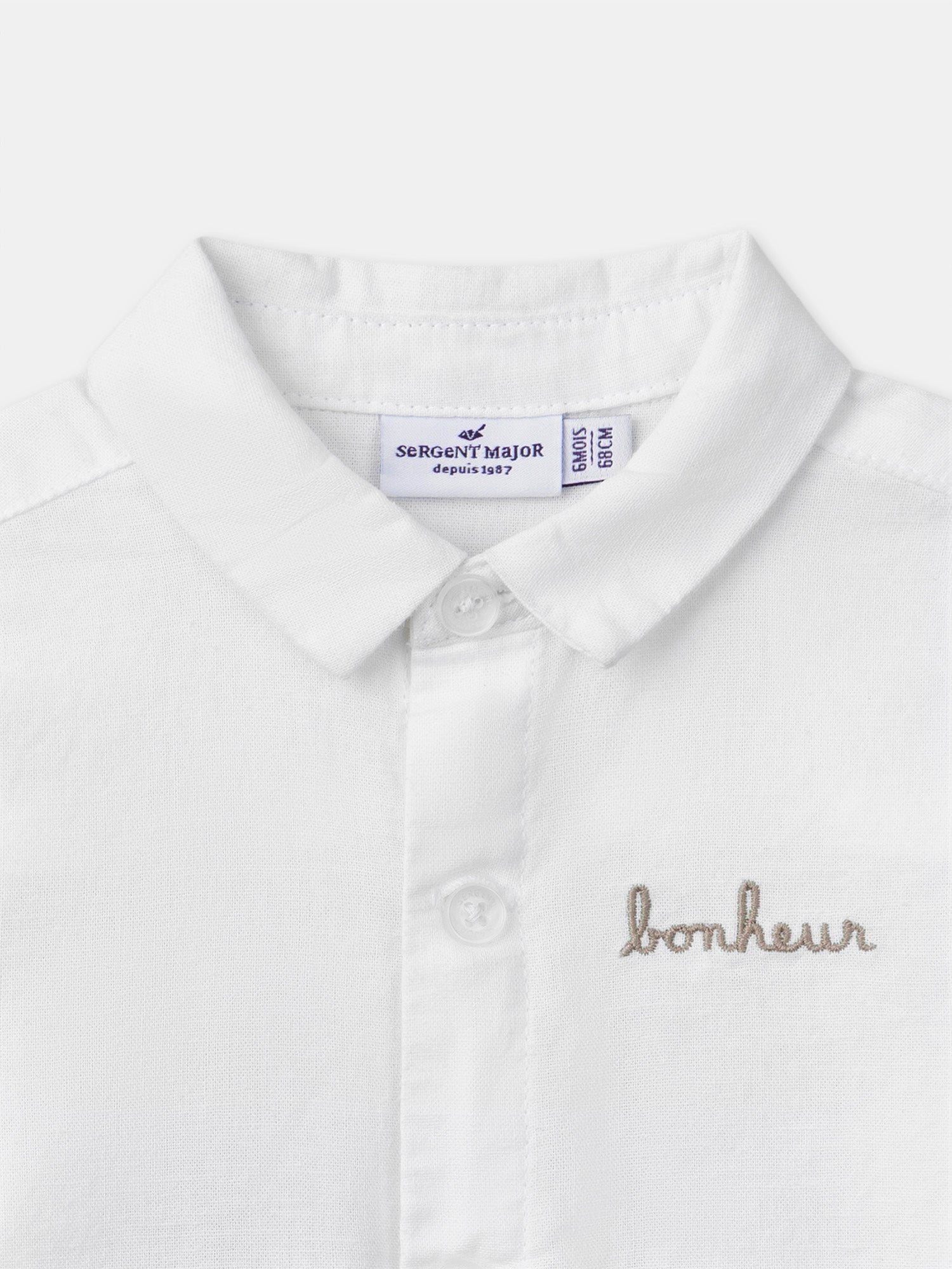 Chemise écrue à manches retroussables Bébé Garçon
