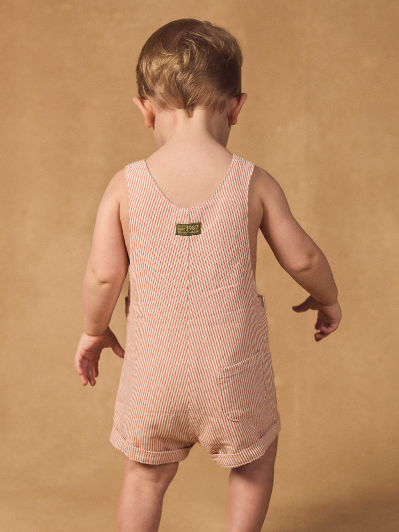 Salopette courte à rayures Bébé Garçon