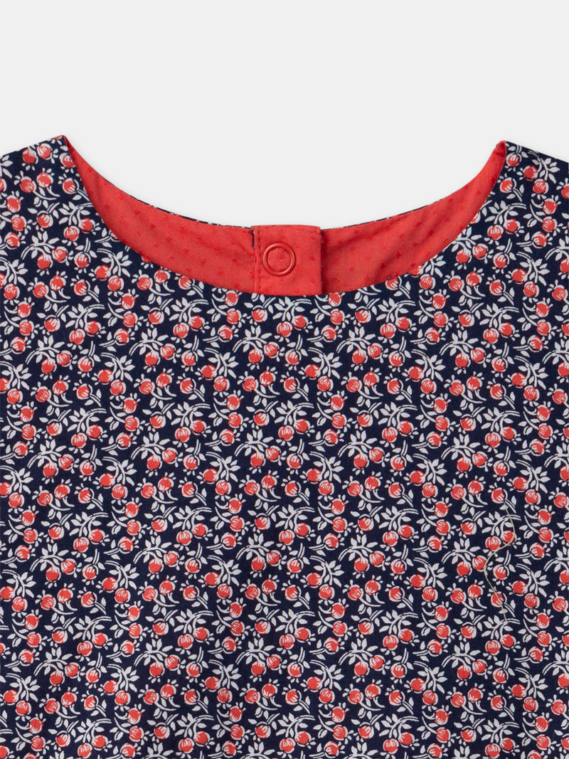 Robe réversible rouge ou imprimé fleuri Fille