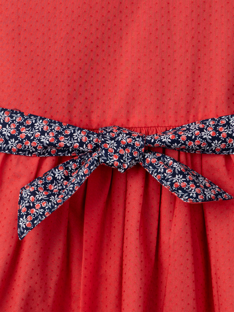 Robe réversible rouge ou imprimé fleuri Fille