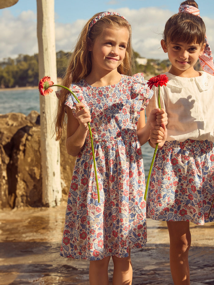 Robe Fille Sergent Major En Coton Vichy Noir Et Blanc - Taille 7 Ans, Volants Et Col Brodé