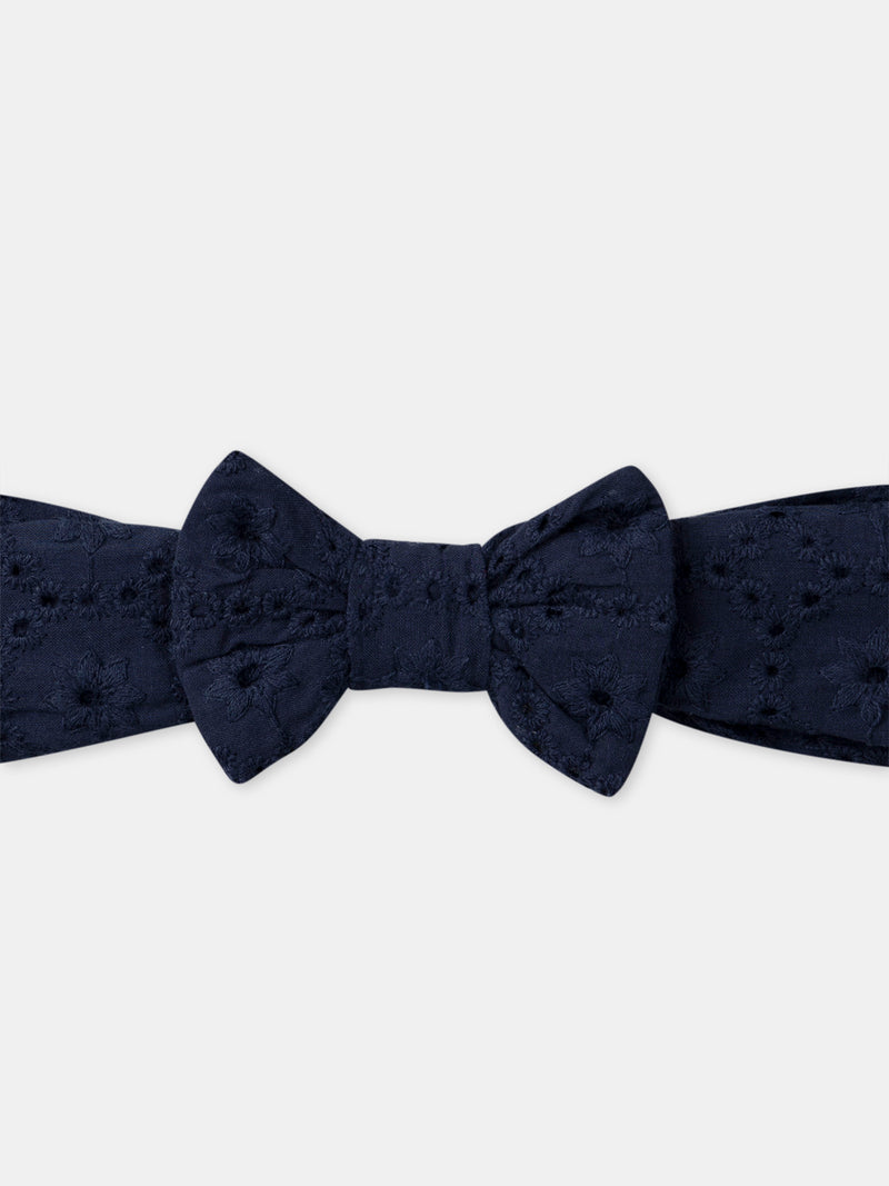 Bandeau bleu marine à noeud Bébé Fille