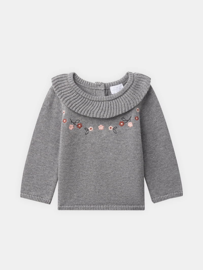 Ensemble pull et pantalon gris Naissance Fille