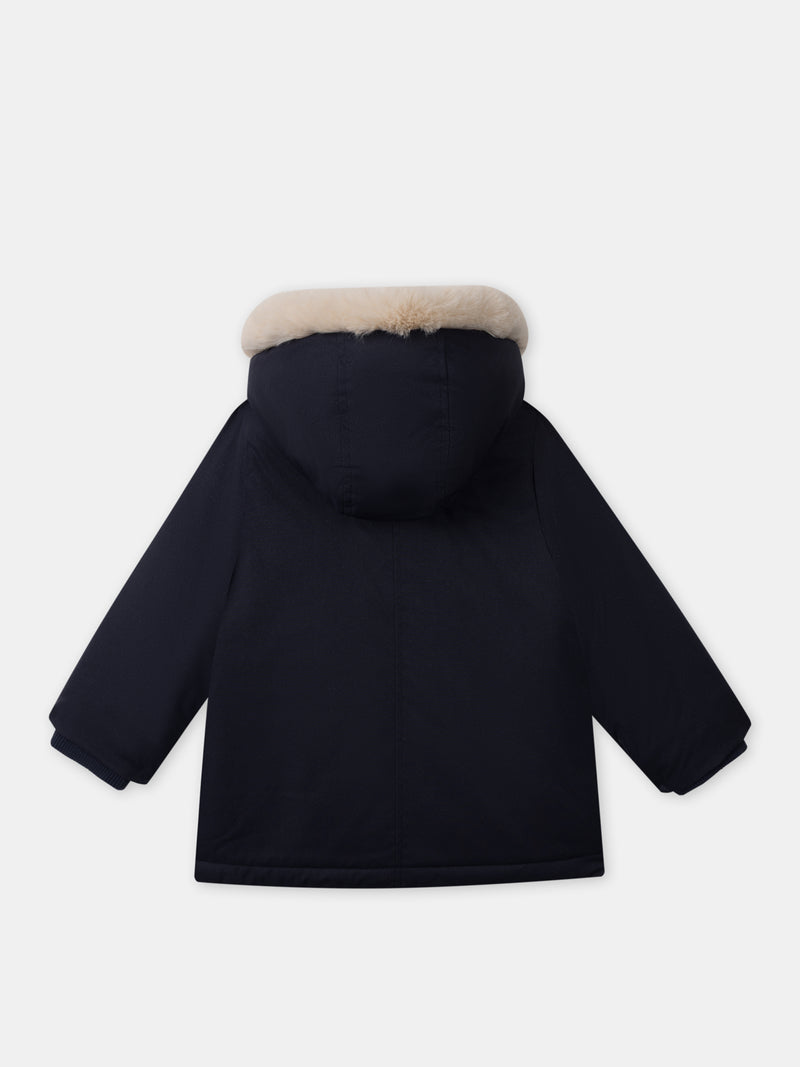 Parka 3 en 1 bleu marine pailleté Fille