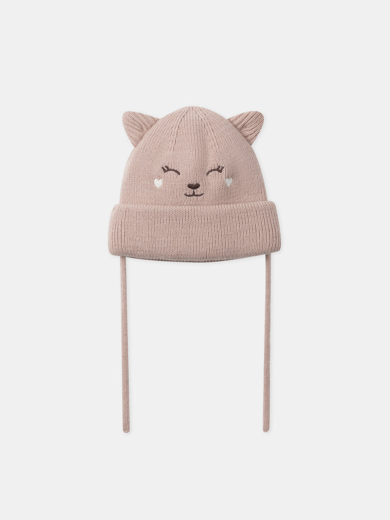 Bonnet rose visage de biche Bébé Fille