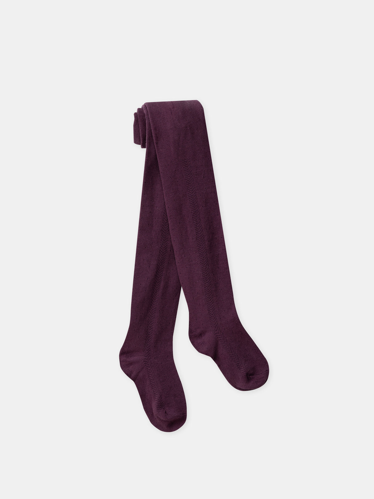 Collant bordeaux effet faux ajouré Fille