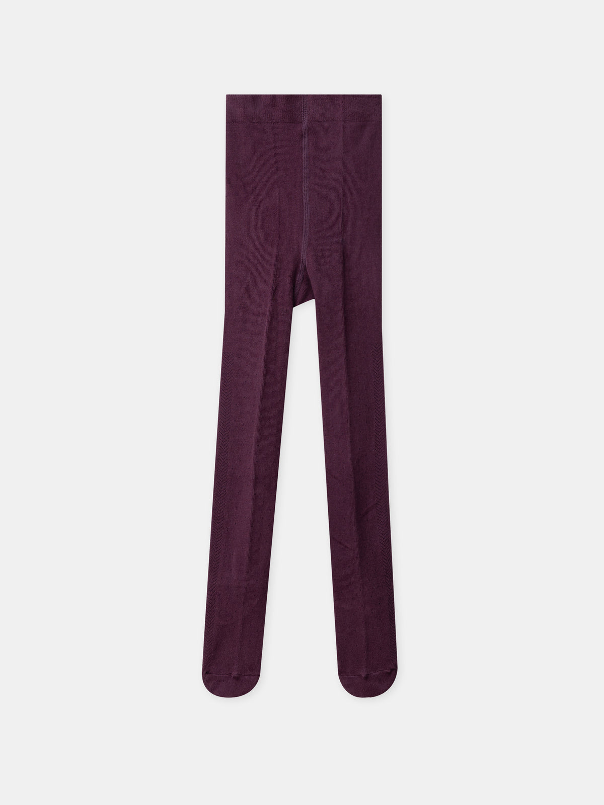 Collant bordeaux effet faux ajouré Fille