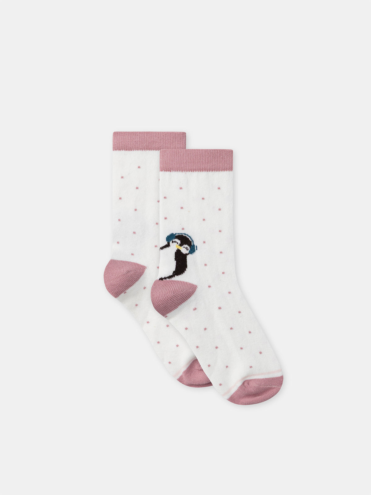 Lot de 5 chaussettes roses pingouins Fille