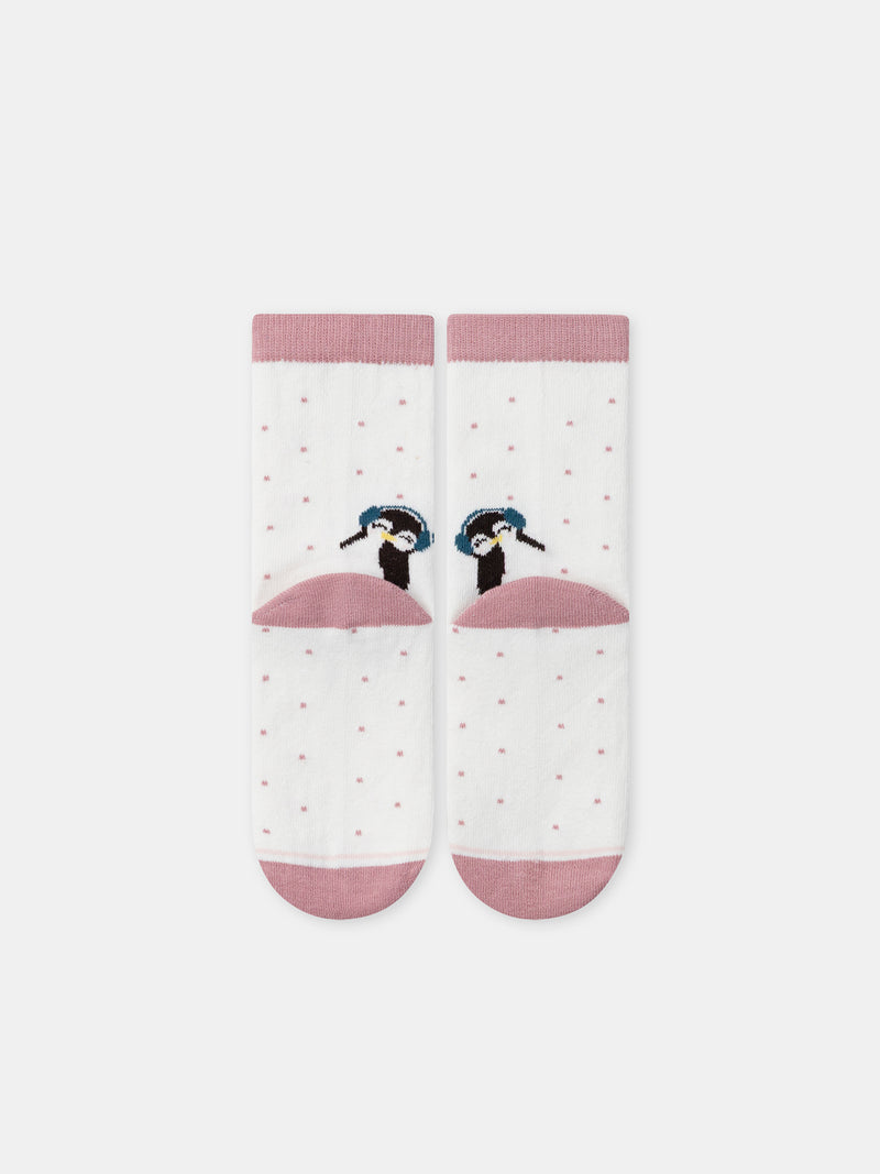 Lot de 5 chaussettes roses pingouins Fille