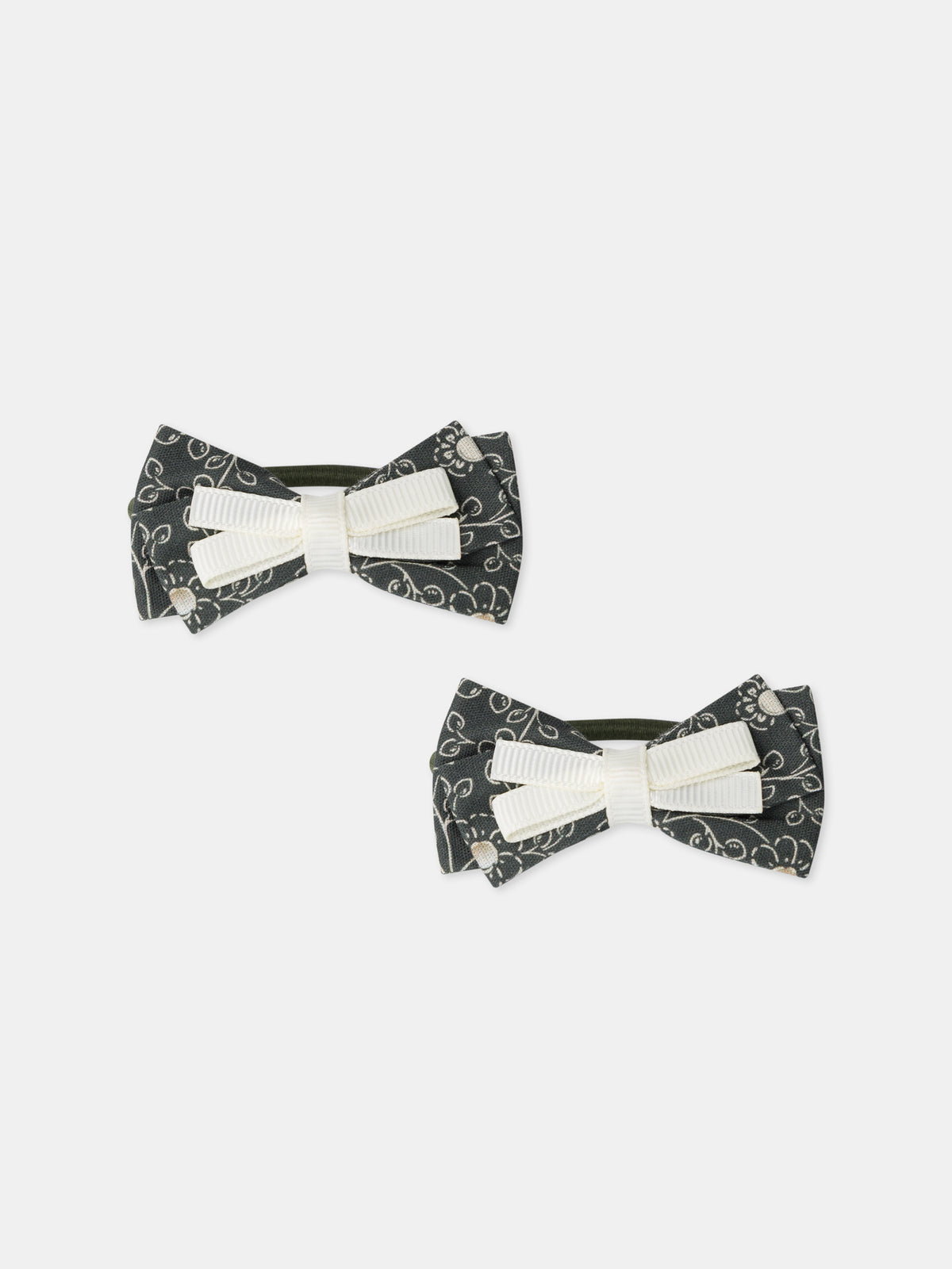 Lot de 2 élastiques nœuds imprimé fleuri Fille