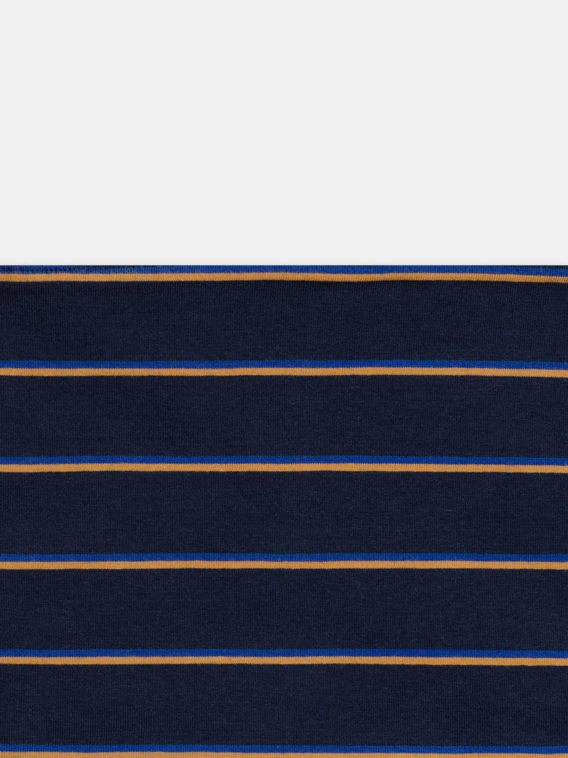 Snood réversible bleu marine ou à rayures marrons Garçon
