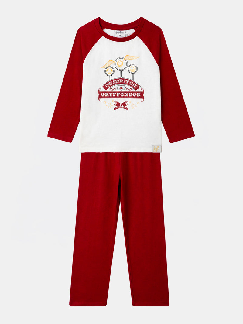 Pyjama Harry Potter bordeaux et écru imprimé "Gryffondor" Garçon