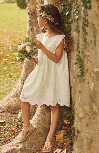 Jolie Robe Sergent Major Pour Fille, 7 Ans, Bleu évasé, Occasion Bon état