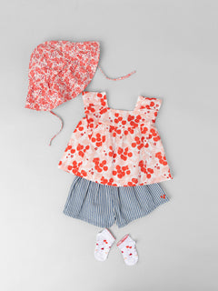 Tenue de Bébé Fille : Éclats de Fruits Rouges - 1