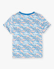 T-shirt bleu à imprimé requins FLYCHOAGE / 23E3PGR2TMCC226