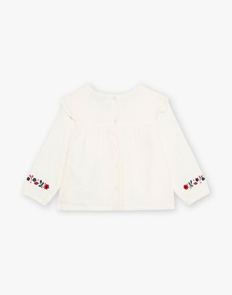 Blouse en voile de coton à broderies fleuries DAORELIA / 22H1BFX1CHE001