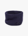 Snood marine nud popeline imprimé fleurs DRAVIETTE / 22H4PFG1SNO070