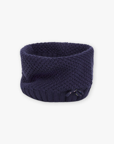 Snood marine nud popeline imprimé fleurs DRAVIETTE / 22H4PFG1SNO070