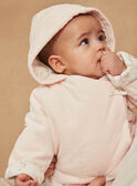 Veste à capuche rose pâle en velours GONINE / 23H0CFB1VES301