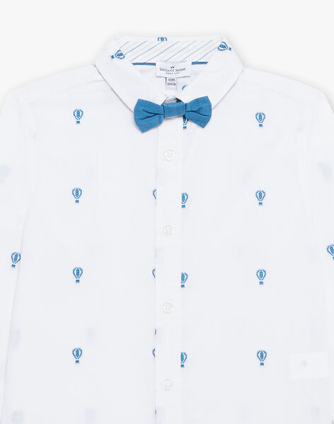 Chemise blanche retroussable avec broderies FREBRAGE / 23E3PGI3CHM000