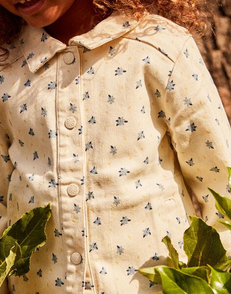 Veste en jean vanille à fleurs FAVETETTE / 23E2PF81VES632