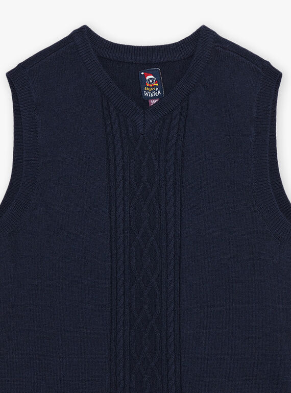 Pull sans manches en maille torsadée DUPULAGE / 22H3PG61PSMC205