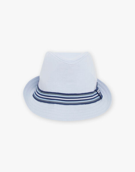 Chapeau bleu clair bande fantaisie contrastée enfant garçon CYCHAPAGE / 22E4PG11CHA020