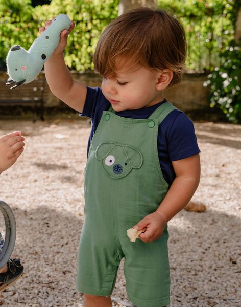 Salopette courte vert pistache en herringbone FAMARTIN / 23E1BGN1SAC610