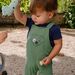 Salopette courte vert pistache en herringbone