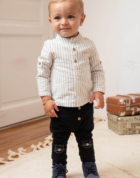 Pantalon Noir Uni Motif Ourson Brode Bebe Garcon Pantalon Et Jean Bebe Sergentmajor